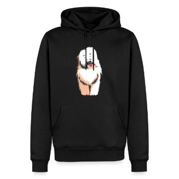 Berger anglais - Sweat à capuche Premium bio Homme - noir - Devant - Nico (187cm)
