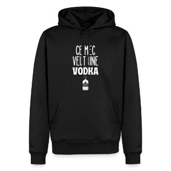 Ce mec veut une vodka - Sweat à capuche Premium bio Homme - noir - Devant - Nico (187cm)
