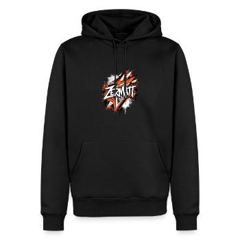 Zermatt Switzerland Graffiti in Orange – Urban Design - Men’s Premium Organic Hoodie - black - Front - Nico (187cm)