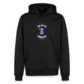 Prepper Forever - Sac à dos emballé - Sweat à capuche Premium bio Homme - noir - Devant - Nico (187cm)