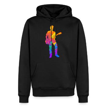 Guitare Guitariste Guitariste Musicien Cadeau - Sweat à capuche Premium bio Homme - noir - Devant - Nico (187cm)