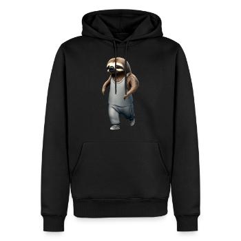 Jogging Faultier Anfänger Sport - Männer Premium Bio Hoodie - Schwarz - Vorne - Nico (187cm)