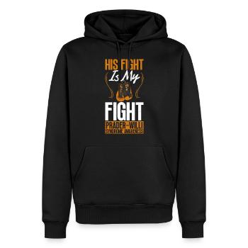 His struggle is Prader-Willi syndrome consciousness - Men’s Premium Organic Hoodie - black - Front - Nico (187cm)