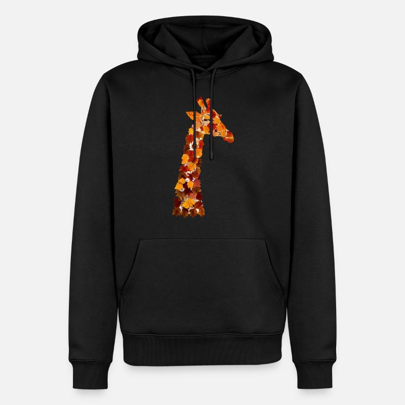 Herbst Giraffe - Männer Premium Bio Hoodie - Schwarz