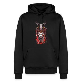 Oni Demon Gothic Yokai Design Asiatische Kunst - Männer Premium Bio Hoodie - Schwarz - Vorne - Nico (187cm)