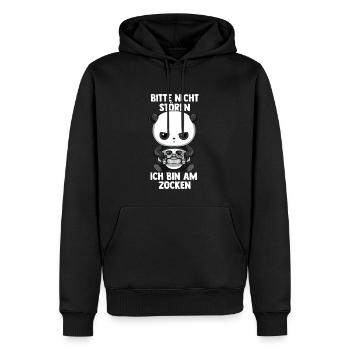 Bitte Nicht Stören Ich Bin Am Zocken Panda - Männer Premium Bio Hoodie - Schwarz - Vorne - Nico (187cm)