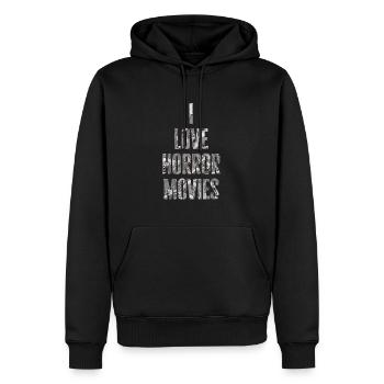 I love horror movies - Zombie Fan Design - Men’s Premium Organic Hoodie - black - Front - Nico (187cm)