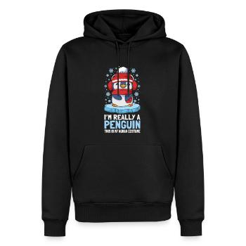 Je suis vraiment un pingouin mignon pingouin d’hiver - Sweat à capuche Premium bio Homme - noir - Devant - Nico (187cm)