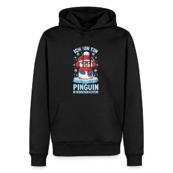 Pinguine Ich Bin Ein Pinguin - Männer Premium Bio Hoodie - Schwarz - Vorne - Nico (187cm)