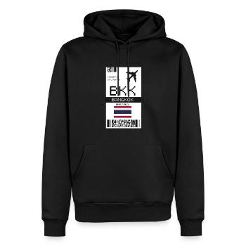 Carte d’embarquement pour Bangkok, Thaïlande - Billet BKK - Sweat à capuche Premium bio Homme - noir - Devant - Nico (187cm)