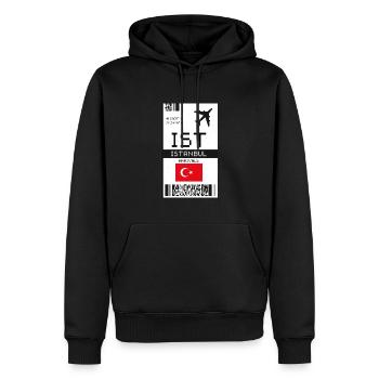 Bordkarte für Istanbul, Türkei - IST-Flugticket - Männer Premium Bio Hoodie - Schwarz - Vorne - Nico (187cm)