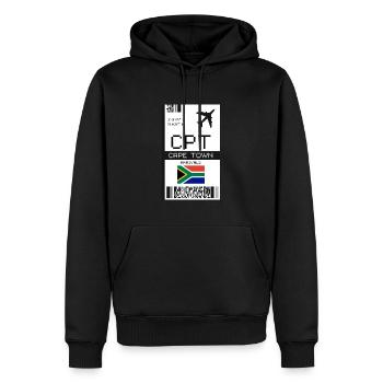 Bordkarte für Kapstadt, Südafrika - CPT-Ticket - Männer Premium Bio Hoodie - Schwarz - Vorne - Nico (187cm)