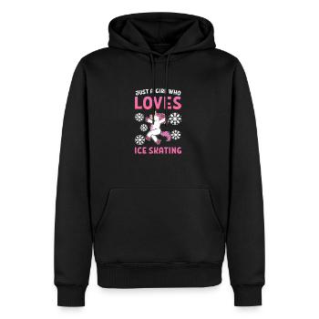 Patinage sur glace Patinage sur glace Patinage sur glace - Sweat à capuche Premium bio Homme - noir - Devant - Nico (187cm)