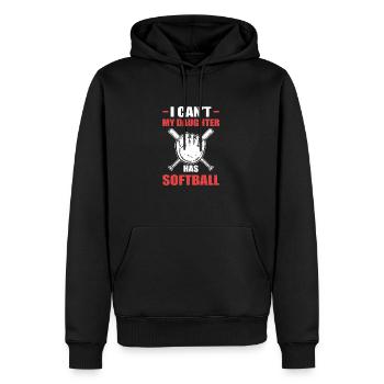 Softball Softball-Spieler - Männer Premium Bio Hoodie - Schwarz - Vorne - Nico (187cm)