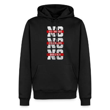 Drogenfrei Abhängigkeit Clean Hanf - Männer Premium Bio Hoodie - Schwarz - Vorne - Nico (187cm)