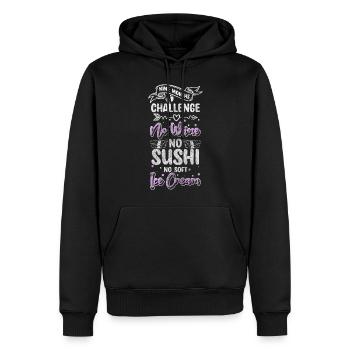 Grossesse, Naissance, Amour, Famille - Sweat à capuche Premium bio Homme - noir - Devant - Nico (187cm)