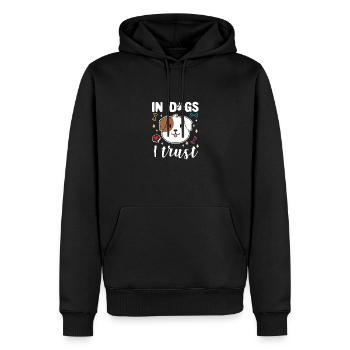 In Dogs I Trust - Männer Premium Bio Hoodie - Schwarz - Vorne - Nico (187cm)