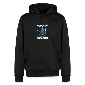 Even Metal Melts - Männer Premium Bio Hoodie - Schwarz - Vorne - Nico (187cm)