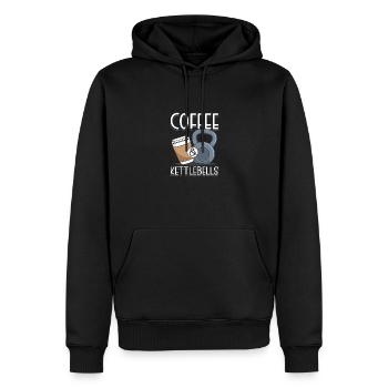 Coffee & Kettlebells - Männer Premium Bio Hoodie - Schwarz - Vorne - Nico (187cm)