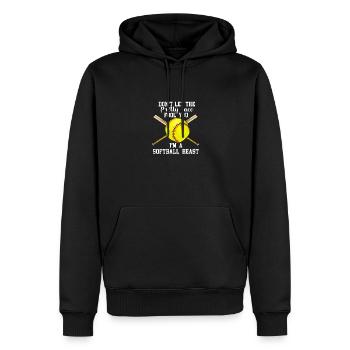 Don't Let The Pretty Face Fool You I'm A Softball - Männer Premium Bio Hoodie - Schwarz - Vorne - Nico (187cm)