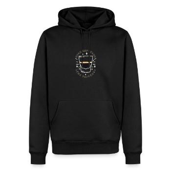 More Espresso Less Depresso - Männer Premium Bio Hoodie - Schwarz - Vorne - Nico (187cm)