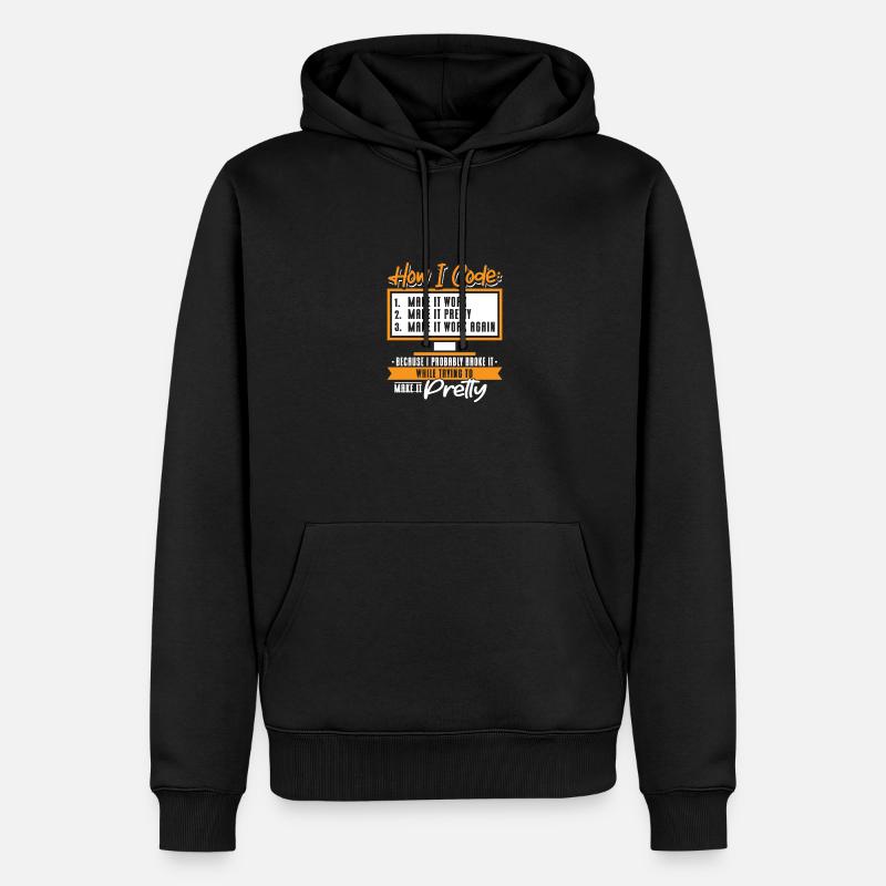 How I Code - Männer Premium Bio Hoodie - Schwarz