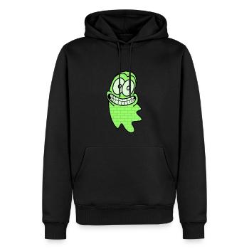 Geist an der Wand | Gespenst, Halloween, - Männer Premium Bio Hoodie - Schwarz - Vorne - Nico (187cm)