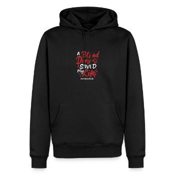 A Blood Donor Saved My Life - Männer Premium Bio Hoodie - Schwarz - Vorne - Nico (187cm)