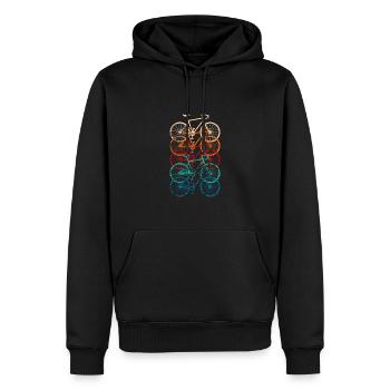 Bicycle Road Bike Vintage Retro Grunge - Men’s Premium Organic Hoodie - black - Front - Nico (187cm)