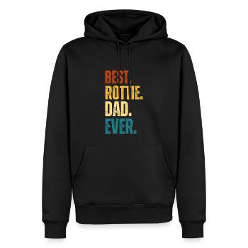 Best Rottie Papa Father's Day Gift Rottweiler - Men’s Premium Organic Hoodie - black - Front - Nico (187cm)