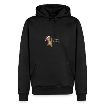 Ours Joyeux Noël Animaux d’hiver Ours - Sweat à capuche Premium bio Homme - noir - Devant - Nico (187cm)