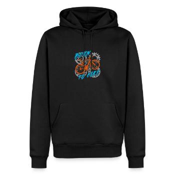 Né pour le cyclisme - Sweat à capuche Premium bio Homme - noir - Devant - Nico (187cm)