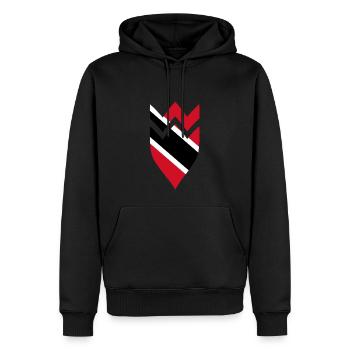 Trinidad & Tobago Wappen Flagge - Männer Premium Bio Hoodie - Schwarz - Vorne - Nico (187cm)