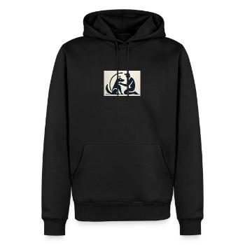Homme chien - Sweat à capuche Premium bio Homme - noir - Devant - Nico (187cm)