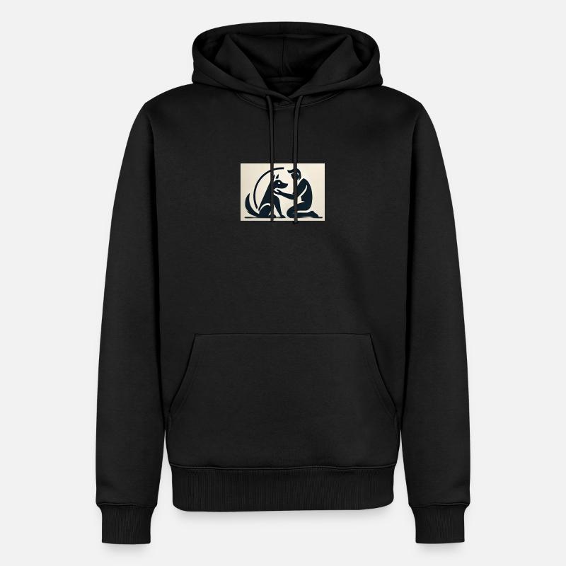 Homme chien - Sweat à capuche Premium bio Homme - noir