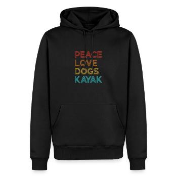 Peace Love Dogs Kayak Canoe Kayaking Rower Rowing - Männer Premium Bio Hoodie - Schwarz - Vorne - Nico (187cm)