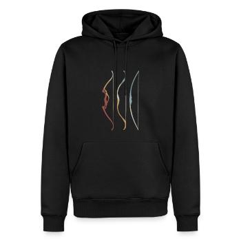 Bogenschießen Retro Style Vintage - Männer Premium Bio Hoodie - Schwarz - Vorne - Nico (187cm)