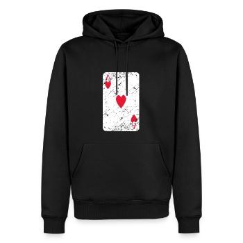 Herz Ass grunch - Männer Premium Bio Hoodie - Schwarz - Vorne - Nico (187cm)