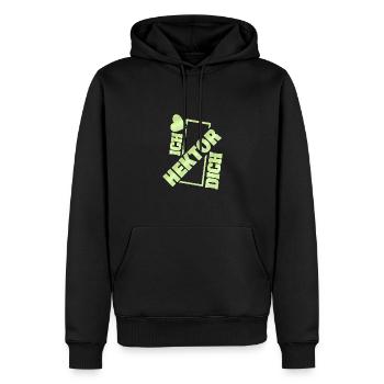Liebespaar Liebe Couple Kuss Hektor - Männer Premium Bio Hoodie - Schwarz - Vorne - Nico (187cm)
