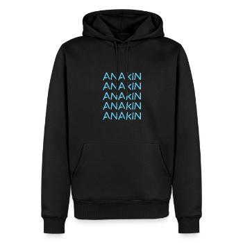 Nom du garçon Anakin - Sweat à capuche Premium bio Homme - noir - Devant - Nico (187cm)