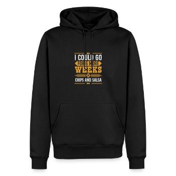 Ich könnte noch 6 Wochen lang Chips und Salsa essen - Männer Premium Bio Hoodie - Schwarz - Vorne - Nico (187cm)