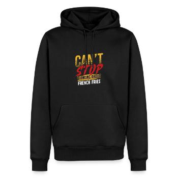 Ich kann nicht aufhören, an Pommes Frites zu denken - Männer Premium Bio Hoodie - Schwarz - Vorne - Nico (187cm)