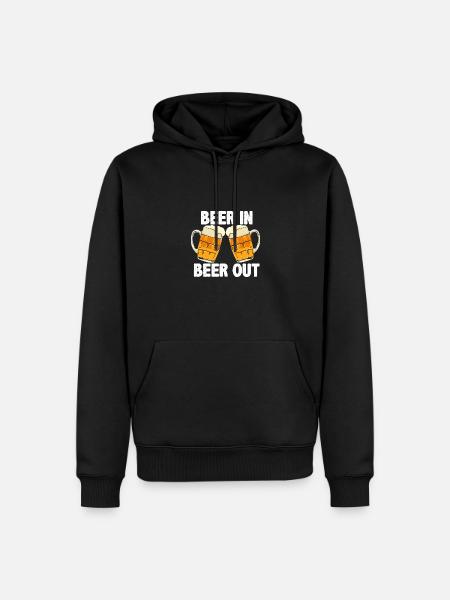 Beer In Beer Out - Männer Premium Bio Hoodie - Schwarz