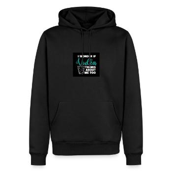 I Wonder If Vodka Thinks About Me Too - Männer Premium Bio Hoodie - Schwarz - Vorne - Nico (187cm)