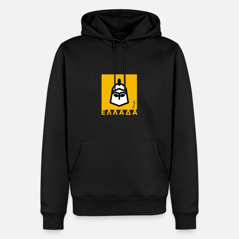 Quadrat griechisch 02 - Männer Premium Bio Hoodie - Schwarz