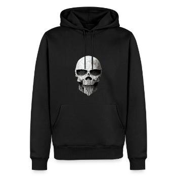 Totenkopf Metall - Männer Premium Bio Hoodie - Schwarz - Vorne - Nico (187cm)