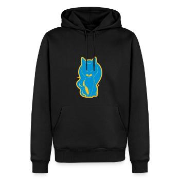 Just a Cat - Männer Premium Bio Hoodie - Schwarz - Vorne - Nico (187cm)