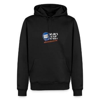 What's Your Number? #BloodGlucose - Männer Premium Bio Hoodie - Schwarz - Vorne - Nico (187cm)