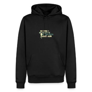 No Bench No Halftime No Timeouts - Just Run - Männer Premium Bio Hoodie - Schwarz - Vorne - Nico (187cm)