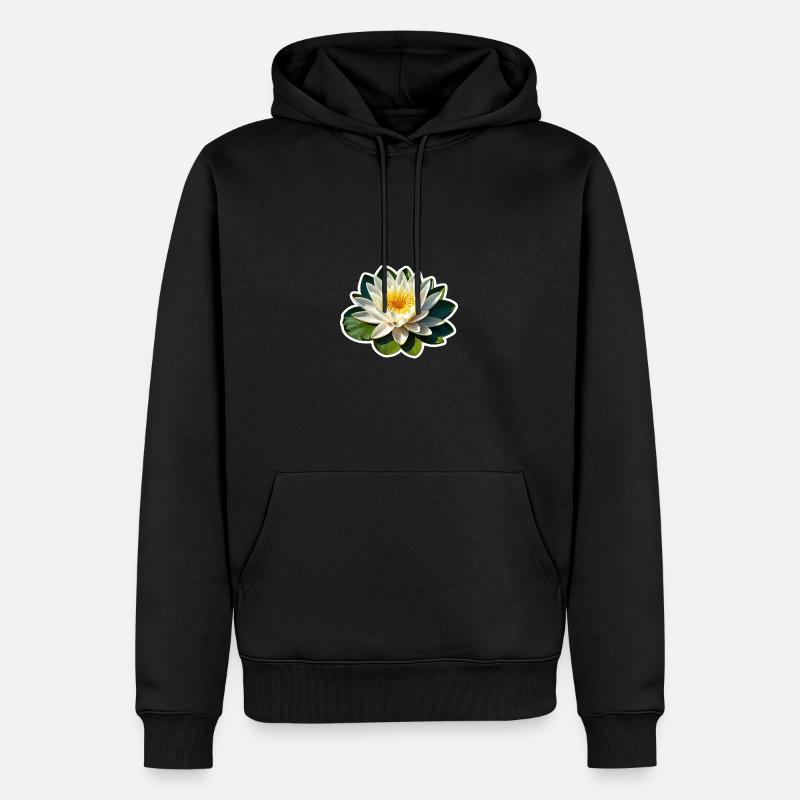 Un beau nénuphar - Sweat à capuche Premium bio Homme - noir